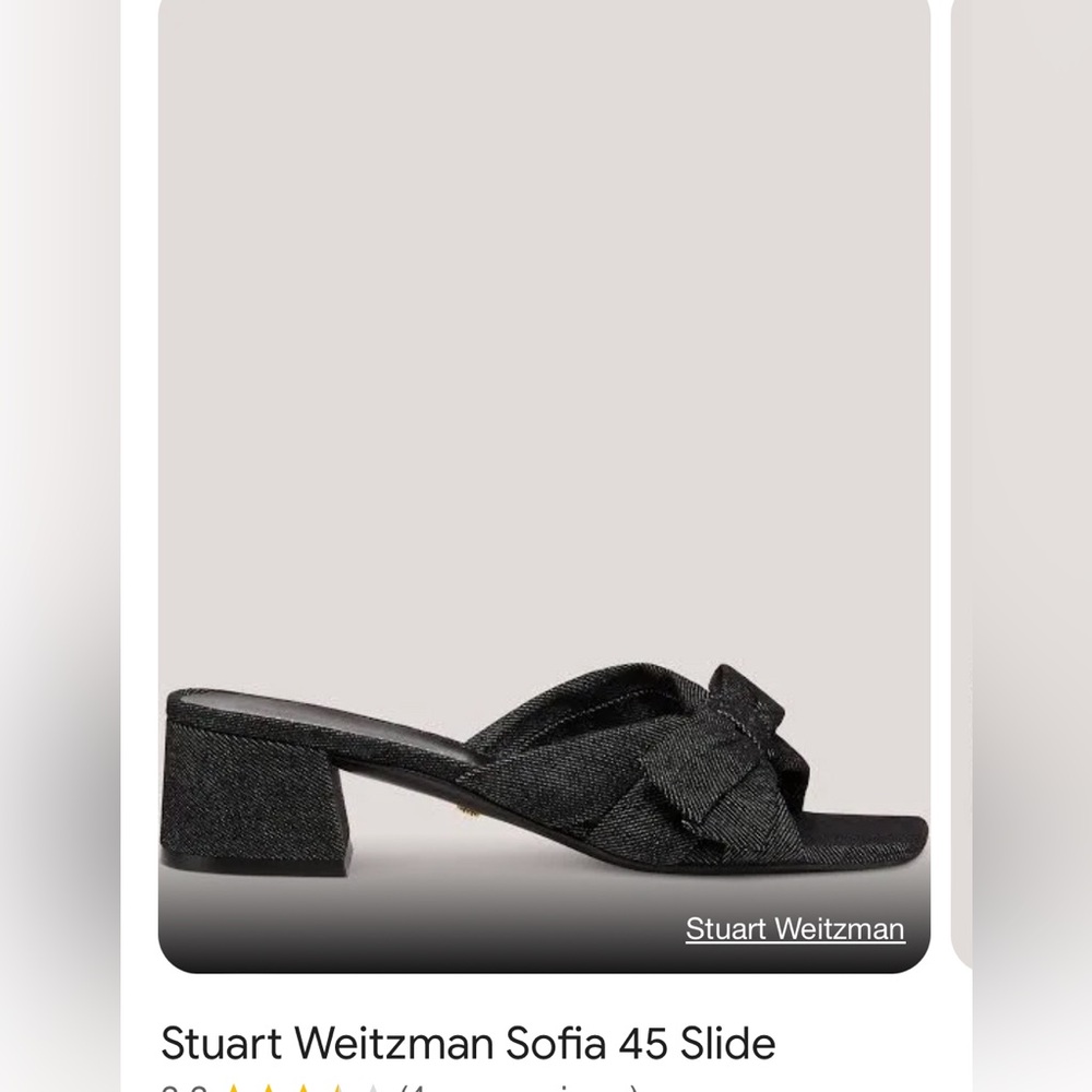 Stuart Weitzman Sofia black denim slide